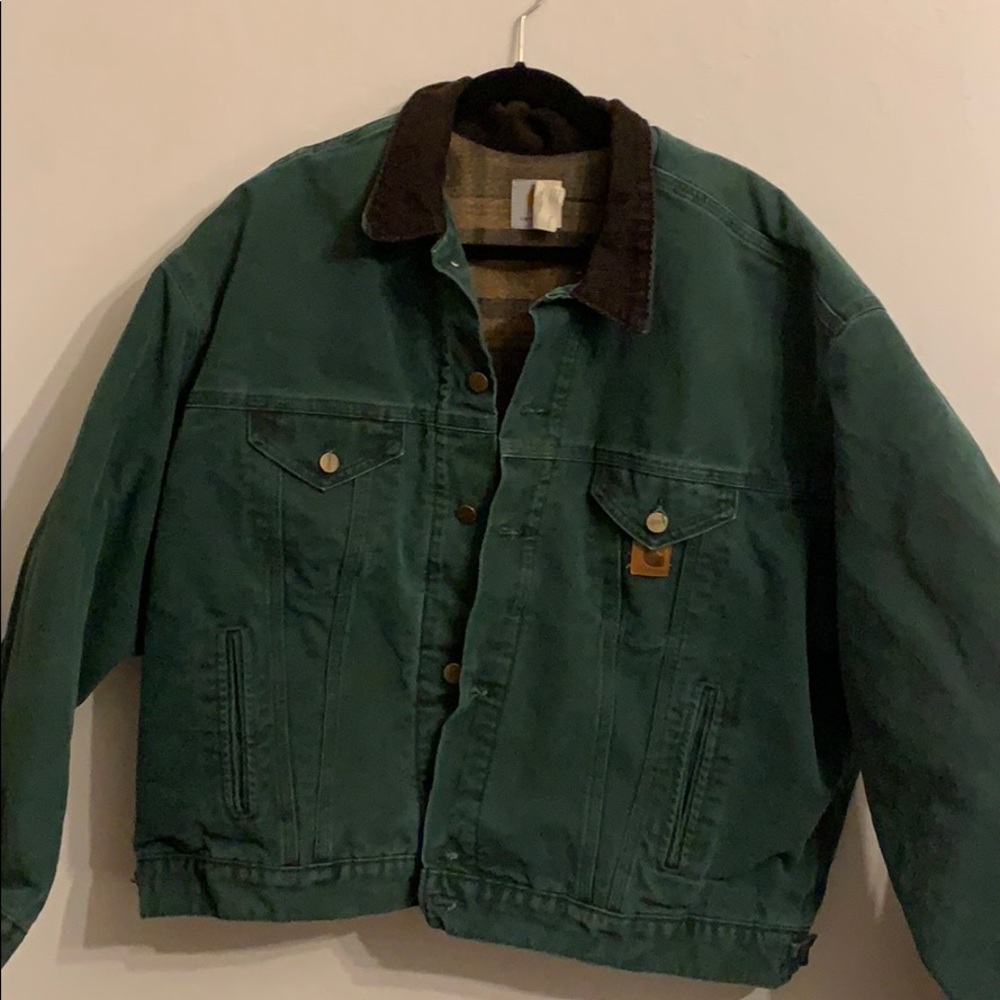 CARHARTT Berwick Jacket Fleece Lined Denim Green